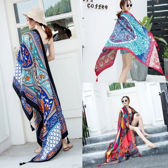 Large Scarf Cover Shawl Coverup - Picture 4 of 5